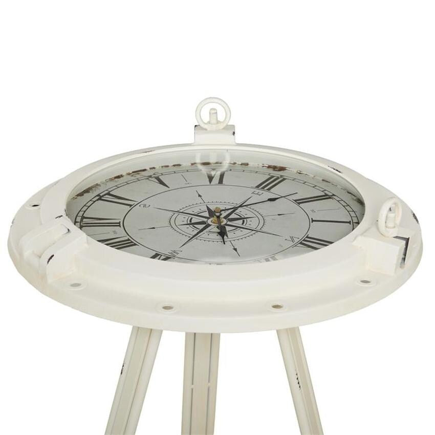 Industrial Metal Round Clock Coffee Table