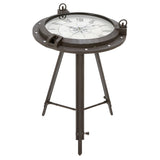 Industrial Metal Round Clock Coffee Table