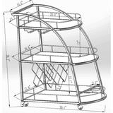 Industrial Mobile Bar Cart Serving Wine Cart with Wheels