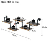 Industrial Pipe Shelving, Pipe Shelves with Wood Planks, Floating Shelves Wall Mounted, Retro Rustic Industrial Shelf