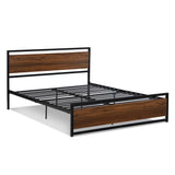Industrial Platform Bed Frame Foundation with Headboard and Footboard