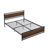 Industrial Platform Bed Frame Foundation with Headboard and Footboard