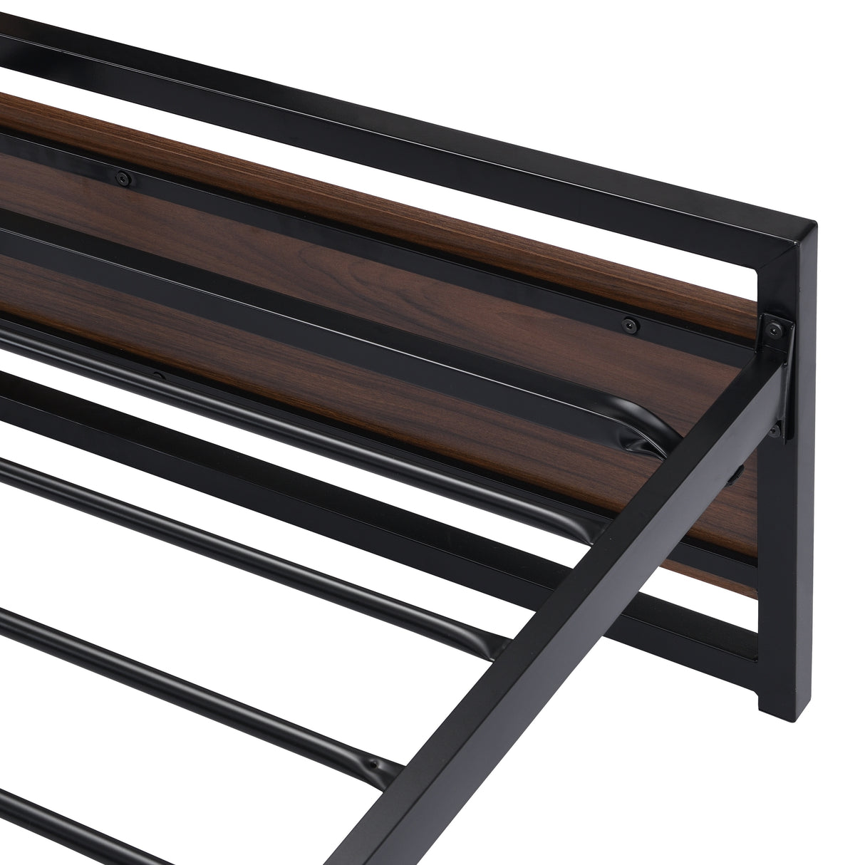 Industrial Platform Bed Frame Foundation with Headboard and Footboard