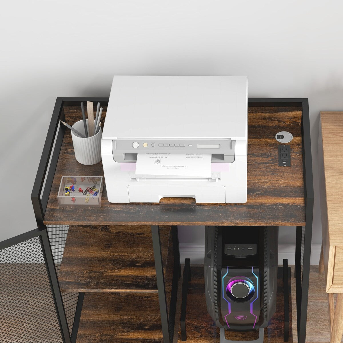 Industrial Printer Stand with USB Charging Ports