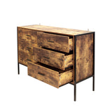 Industrial Style 6 Drawer Double Dresser