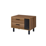 Industrial Style Multifunctional Nightstand with 2 Drawers