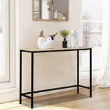 Industrial Style Porch Table Single Layer Light Walnut Color Console Table