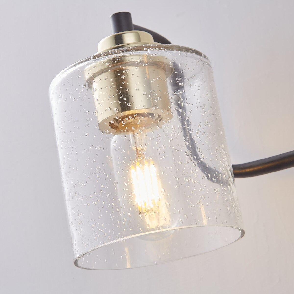 3-Light Crystal Wall Sconce Light, Modern Vanity Bathroom Light in Black with Glass Shades - 22.63