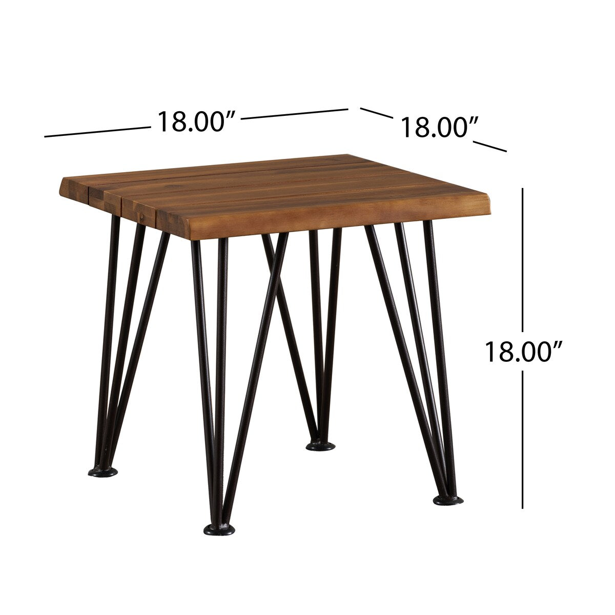Industrial Wood and Metal Coffee Table with Two Accent Tables, Rustic Acacia Wood and Iron Frame, for Patio and Living Room