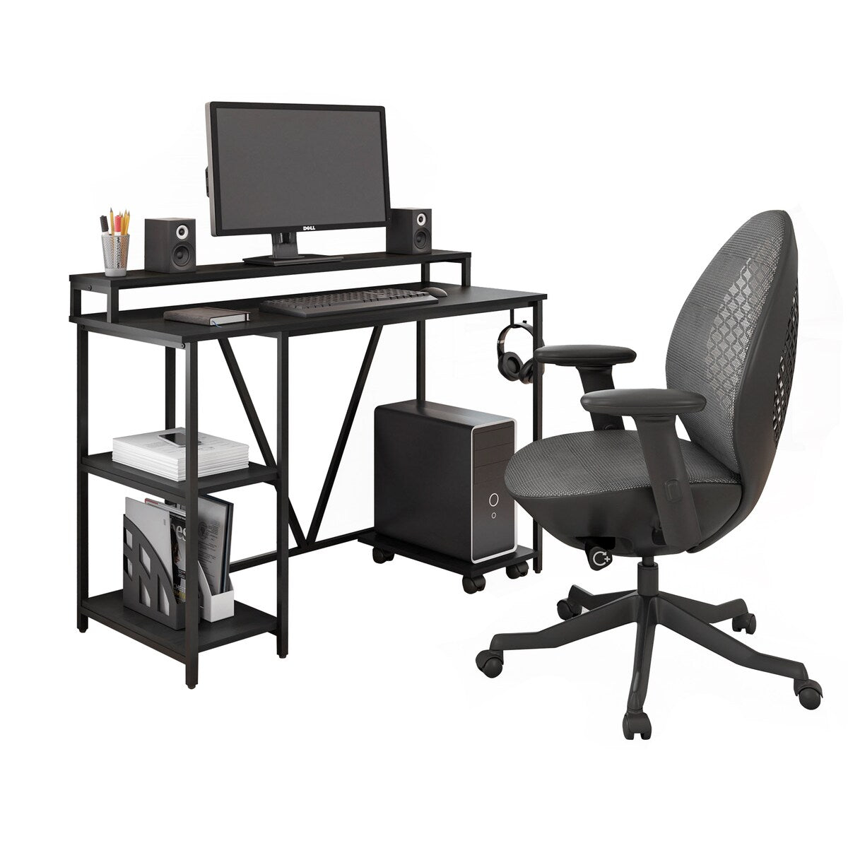 Industrial Writing Desk, Black