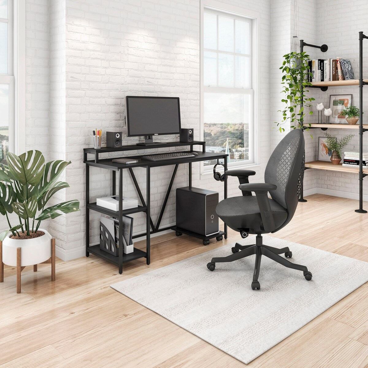 Industrial Writing Desk, Black