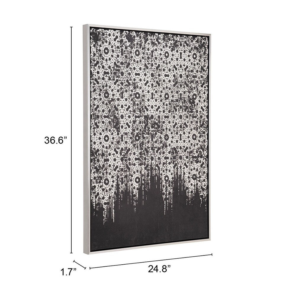 Harrison Canvas Wall Art Silver & Black