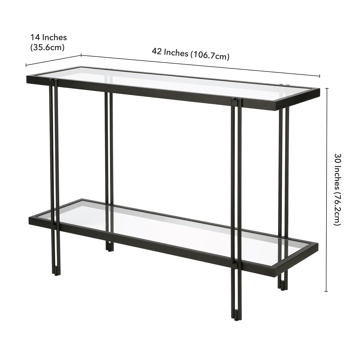 Inez Steel and Glass Console Table