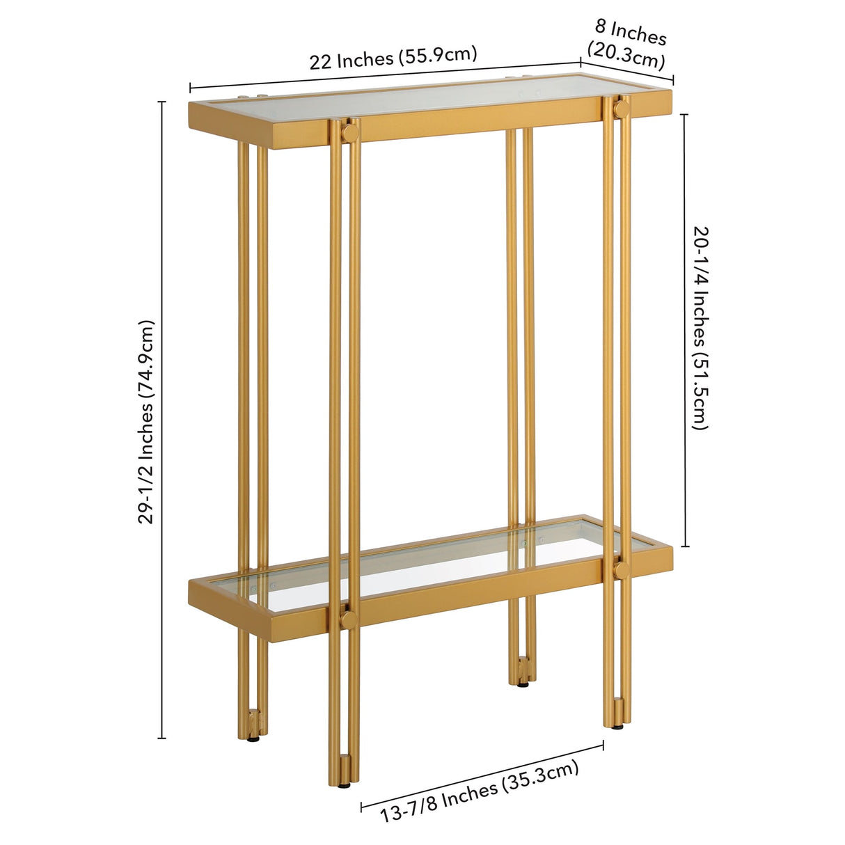 Inez Steel and Glass Console Table