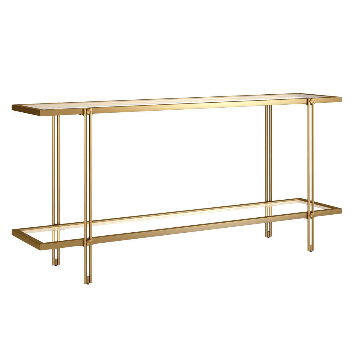 Inez Steel and Glass Console Table