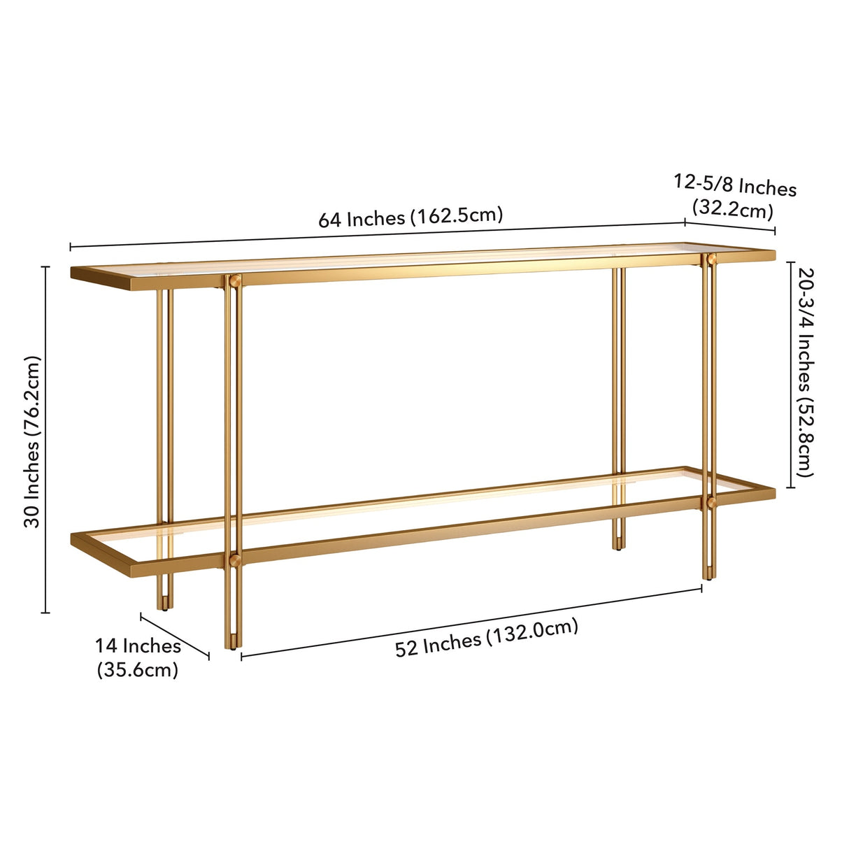 Inez Steel and Glass Console Table