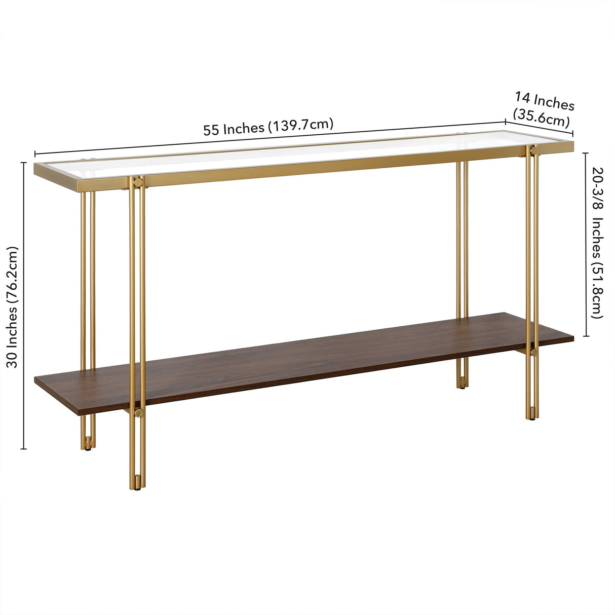 Inez Steel and Glass Console Table