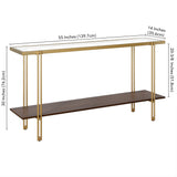 Inez Steel and Glass Console Table