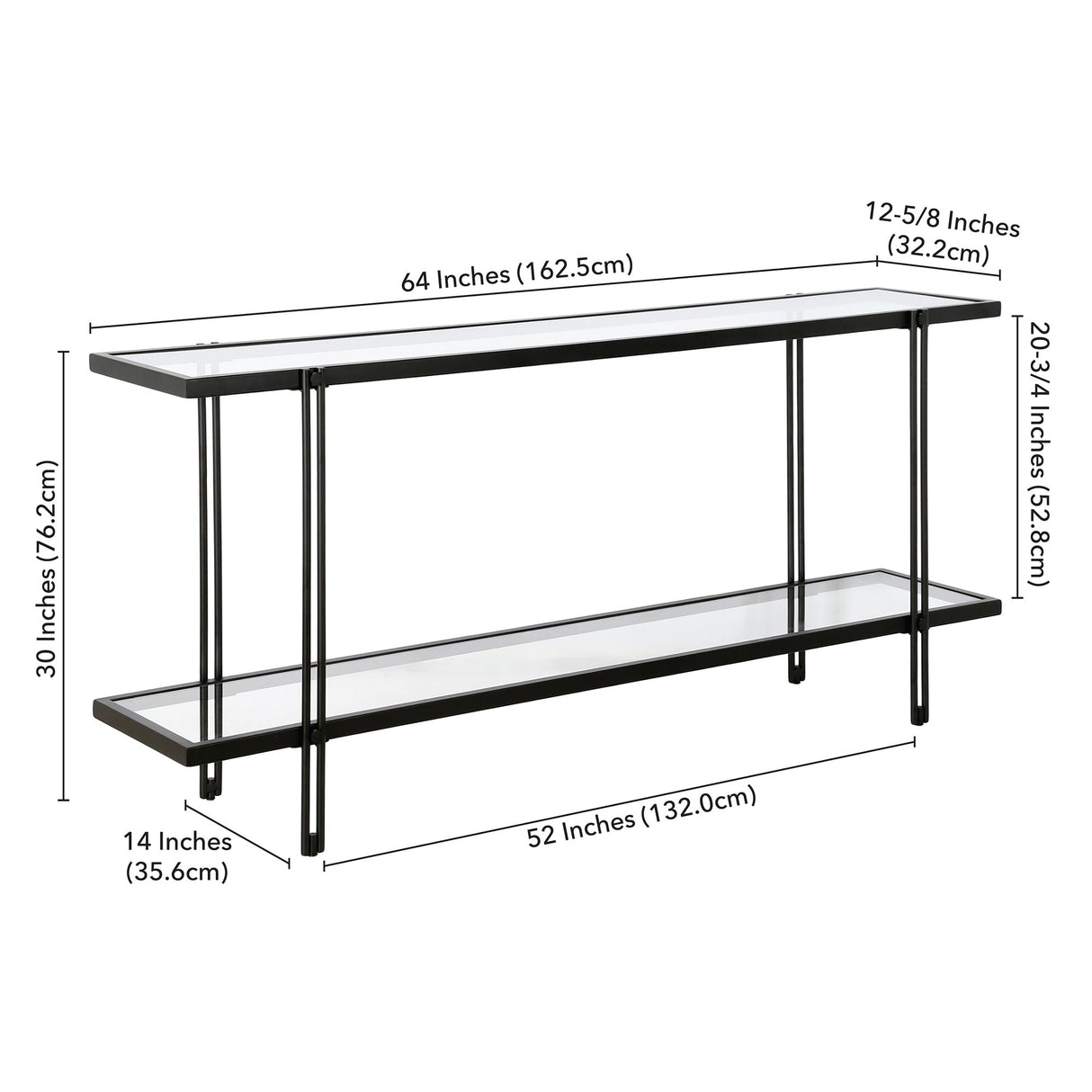 Inez Steel and Glass Console Table