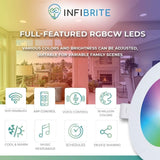 Infibrite 4 Inch Wifi Smart Ultra-Slim LED Ceiling Mount Recessed Light 9W 810LM Dimmable Retrofit with Junction Box (6 Pack)
