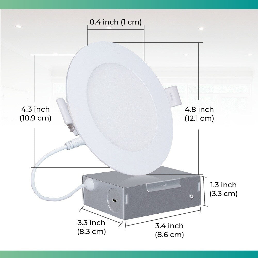 Infibrite 4 Inch Wifi Smart Ultra-Slim LED Ceiling Mount Recessed Light 9W 810LM Dimmable Retrofit with Junction Box (6 Pack)