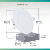 Infibrite 4 Inch Wifi Smart Ultra-Slim LED Ceiling Mount Recessed Light 9W 810LM Dimmable Retrofit with Junction Box (6 Pack)