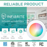 Infibrite 4 Inch Wifi Smart Ultra-Slim LED Ceiling Mount Recessed Light 9W 810LM Dimmable Retrofit with Junction Box (6 Pack)