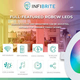 Infibrite 4 Inch Wifi Smart Ultra-Slim LED Ceiling Mount Recessed Light 9W 810LM Dimmable Retrofit with Junction Box (6 Pack)