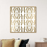 Infinite Love Pattern Modern Gold Canvas Wall Art Print for Living Room