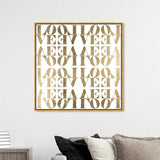 Infinite Love Pattern Modern Gold Canvas Wall Art Print for Living Room
