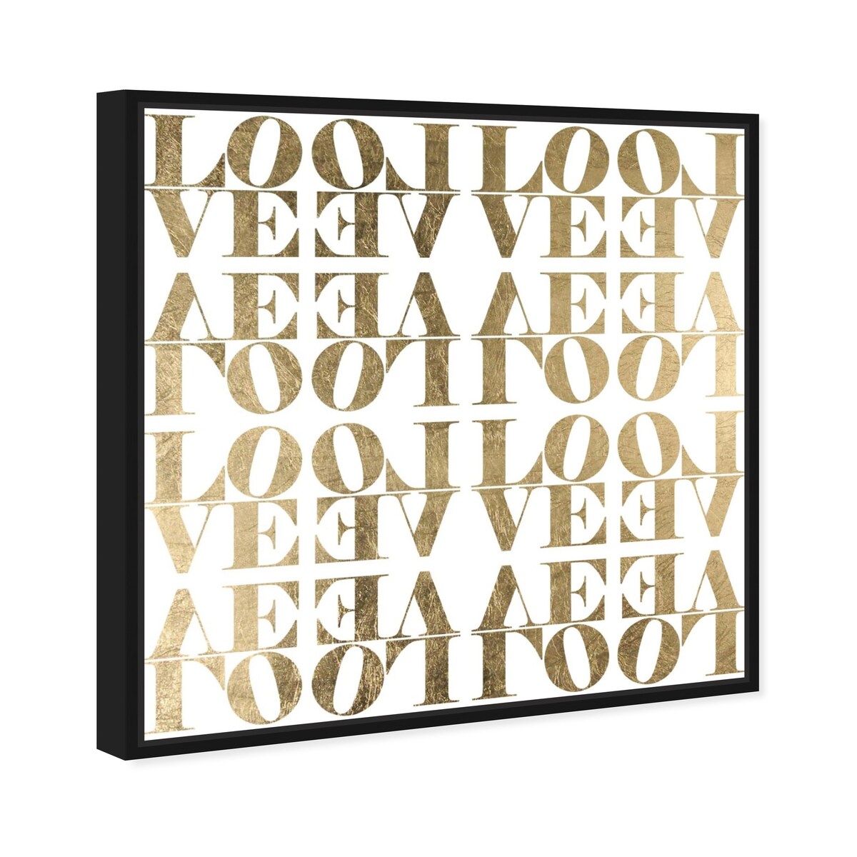 Infinite Love Pattern Modern Gold Canvas Wall Art Print for Living Room