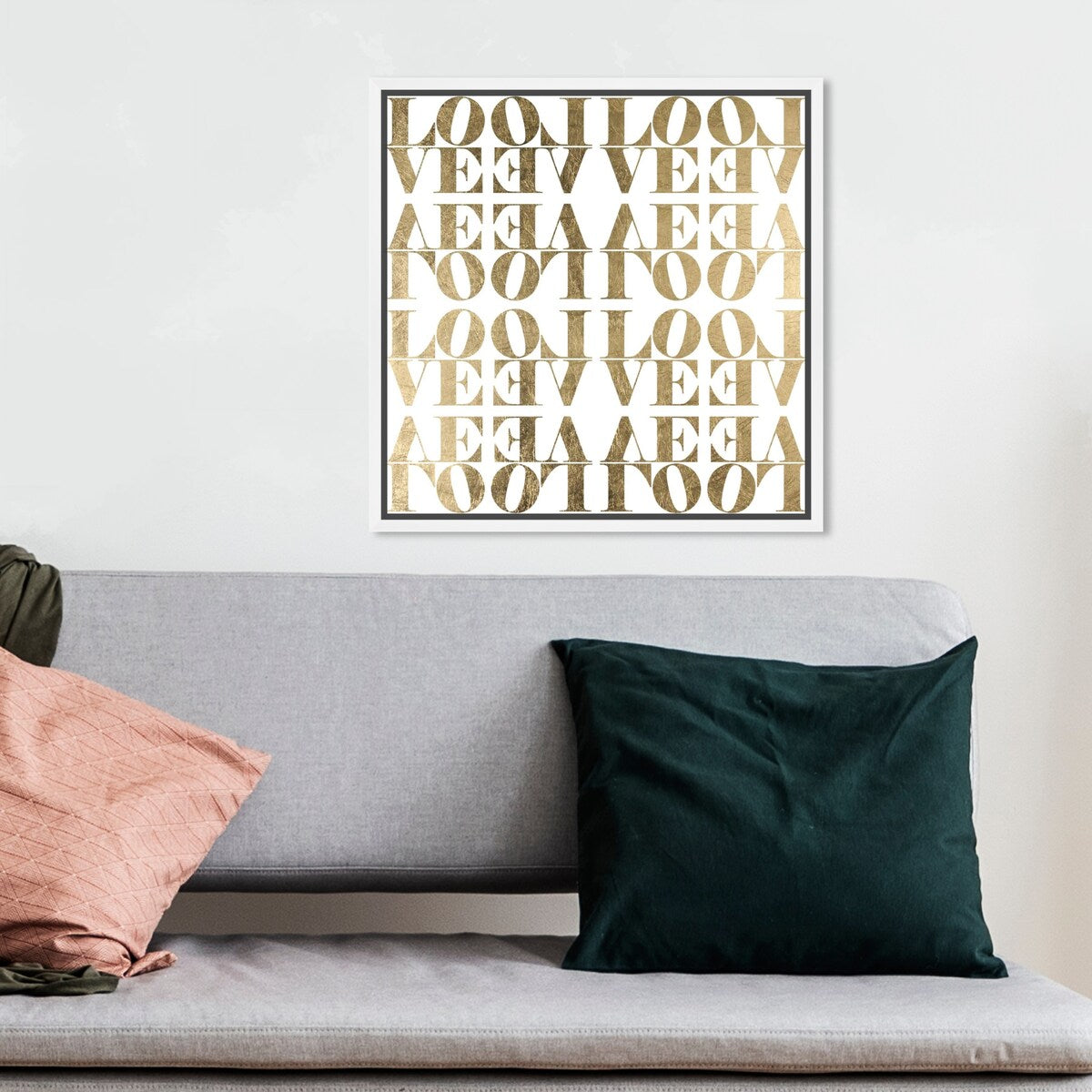 Infinite Love Pattern Modern Gold Canvas Wall Art Print for Living Room