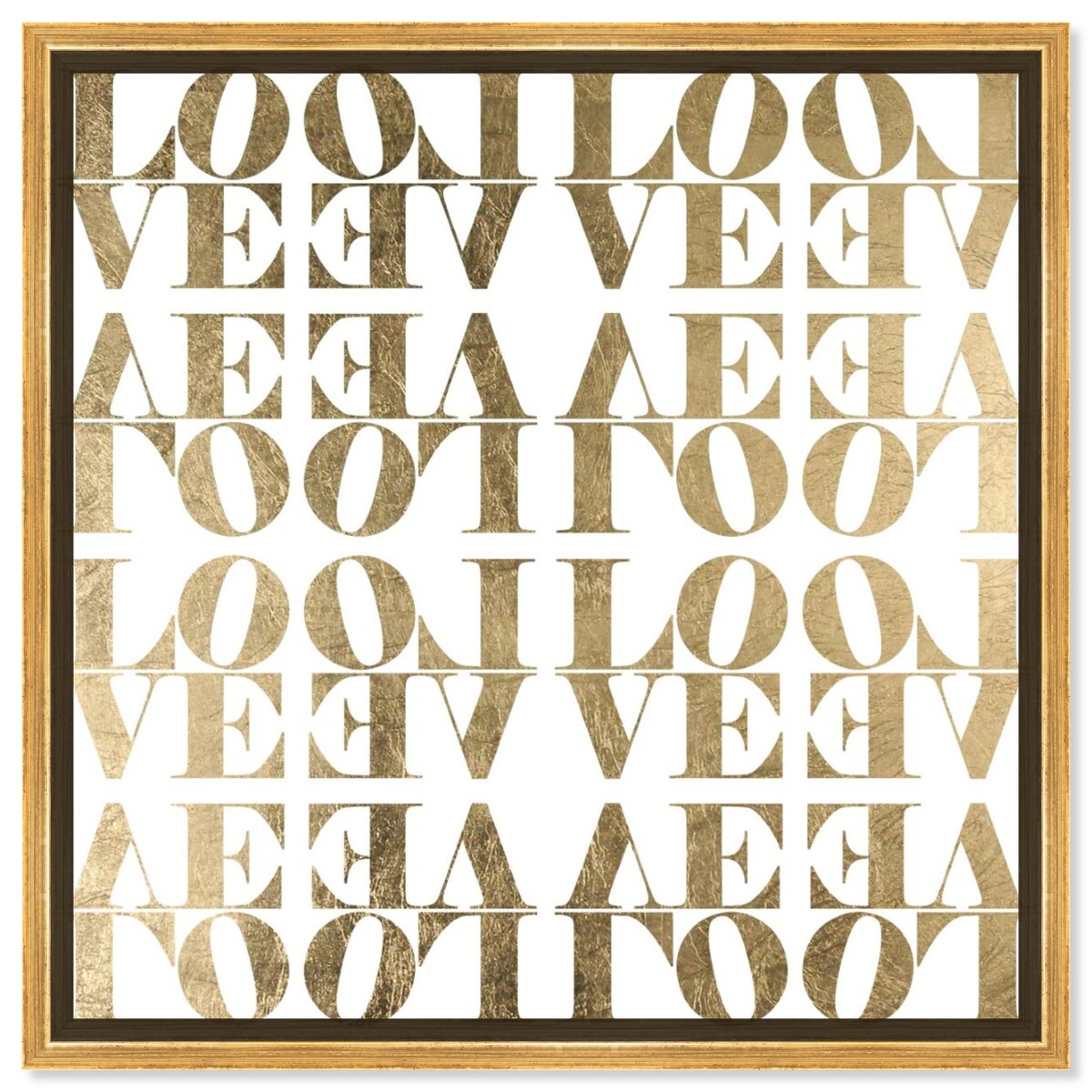 Infinite Love Pattern Modern Gold Canvas Wall Art Print for Living Room