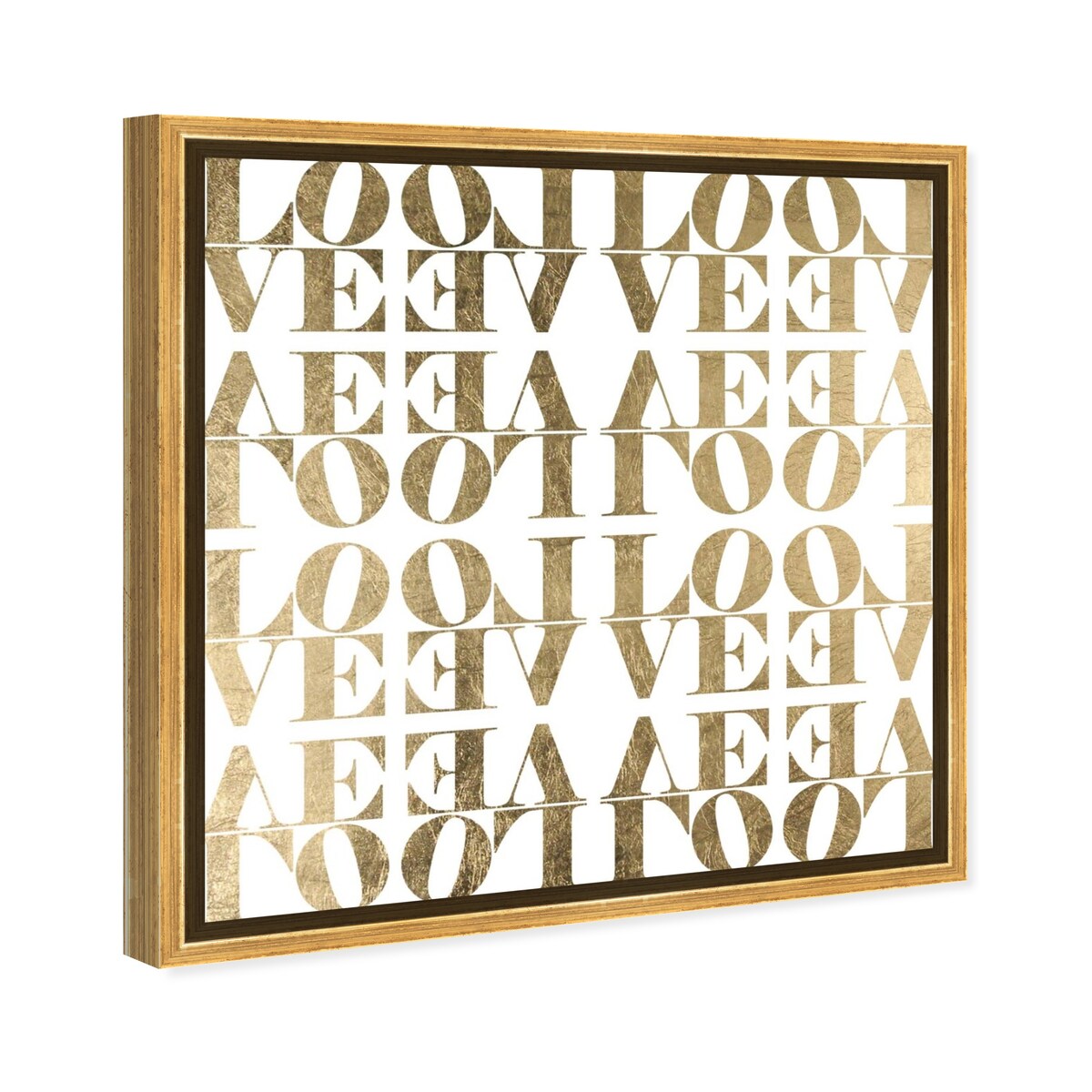 Infinite Love Pattern Modern Gold Canvas Wall Art Print for Living Room
