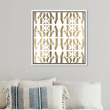 Infinite Love Pattern Modern Gold Canvas Wall Art Print for Living Room