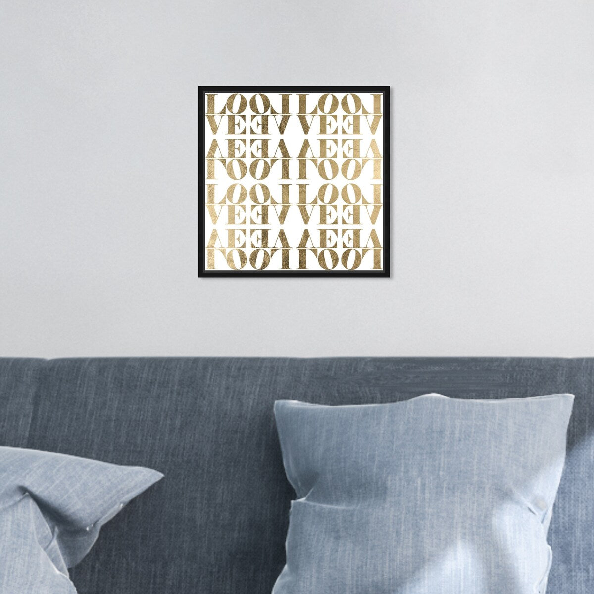 Infinite Love Pattern Modern Gold Canvas Wall Art Print for Living Room