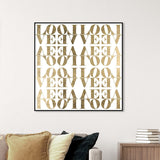 Infinite Love Pattern Modern Gold Canvas Wall Art Print for Living Room