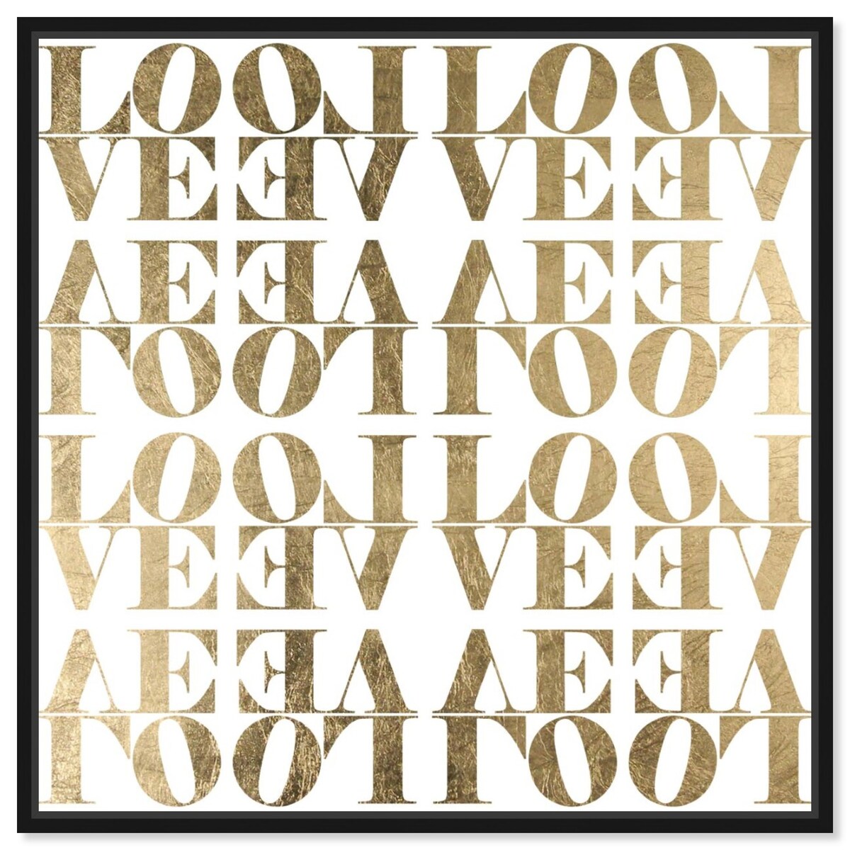 Infinite Love Pattern Modern Gold Canvas Wall Art Print for Living Room