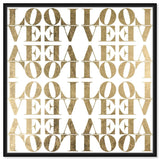 Infinite Love Pattern Modern Gold Canvas Wall Art Print for Living Room