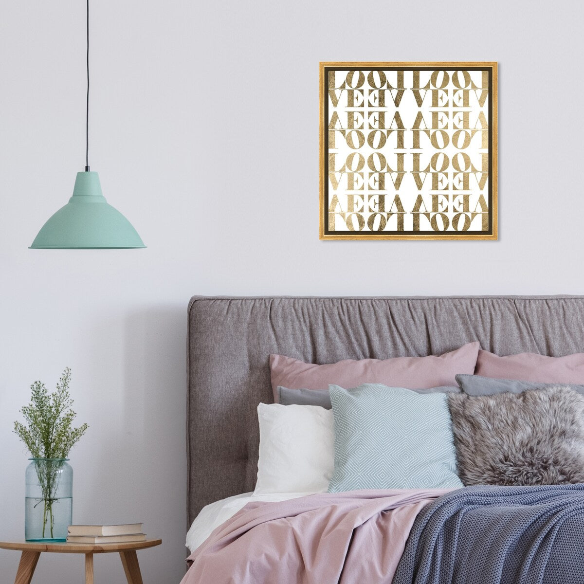 Infinite Love Pattern Modern Gold Canvas Wall Art Print for Living Room