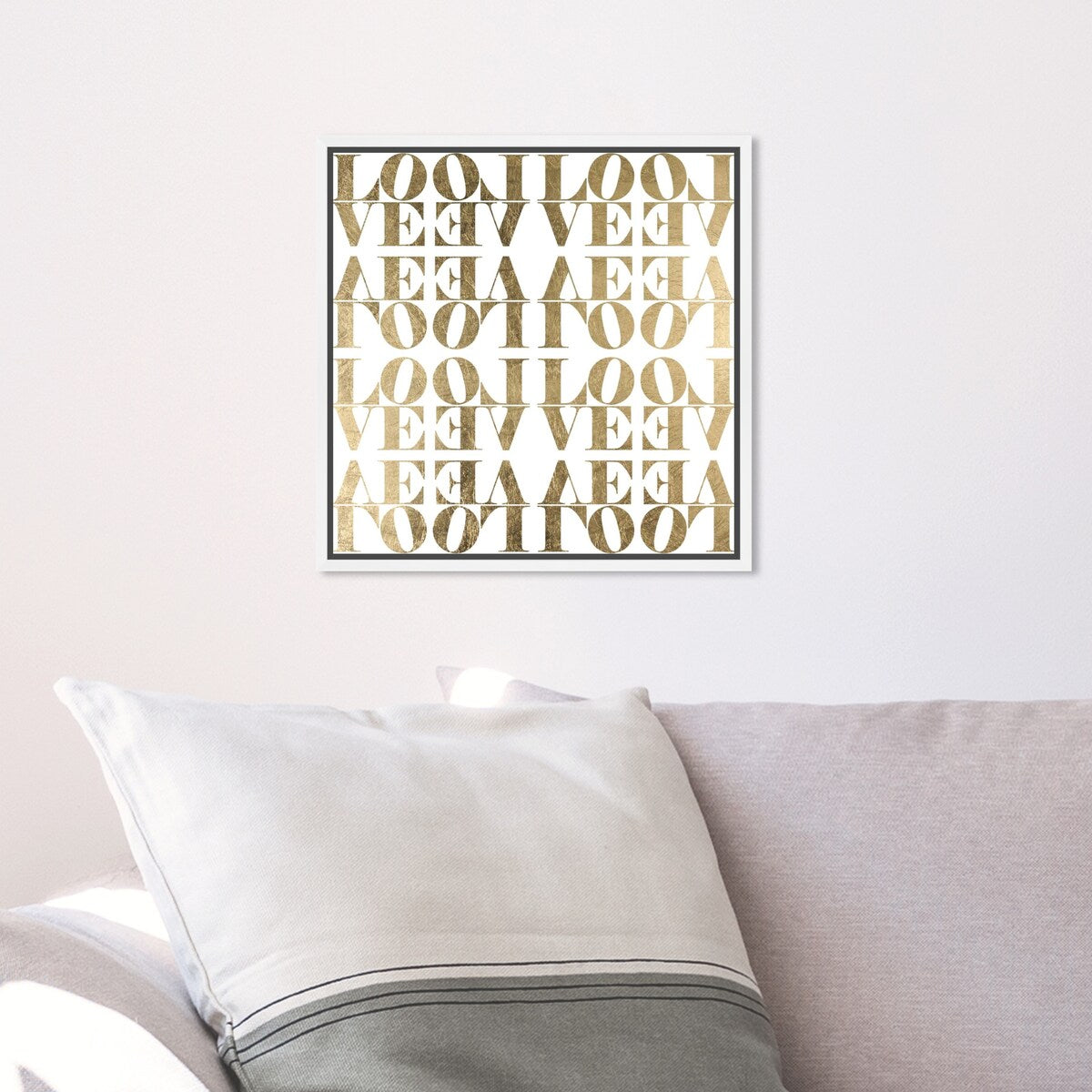 Infinite Love Pattern Modern Gold Canvas Wall Art Print for Living Room