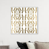 Infinite Love Pattern Modern Gold Canvas Wall Art Print for Living Room