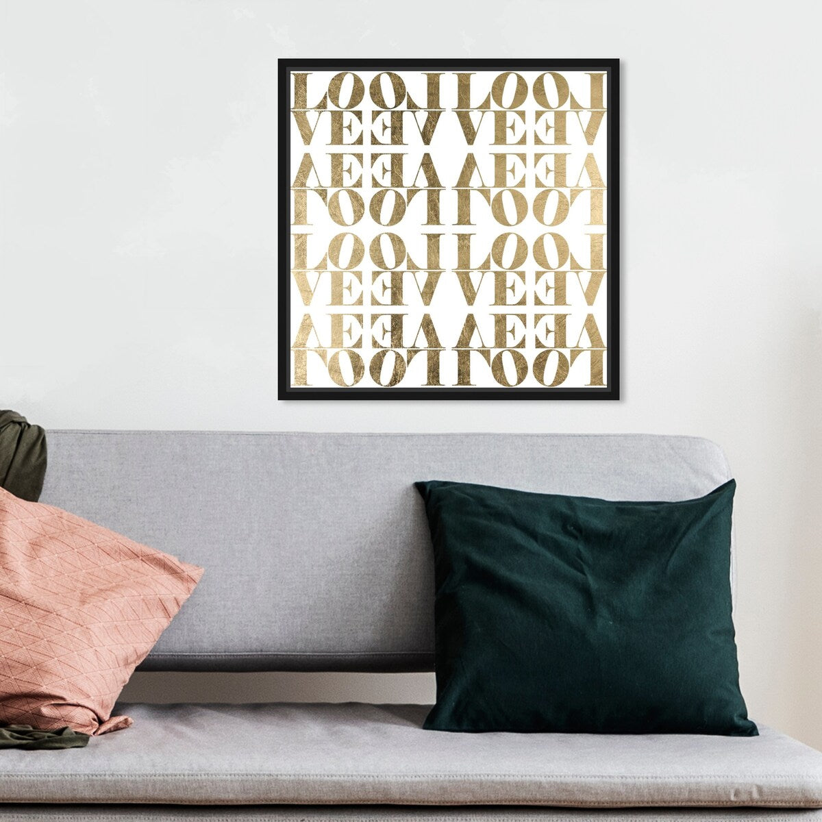Infinite Love Pattern Modern Gold Canvas Wall Art Print for Living Room