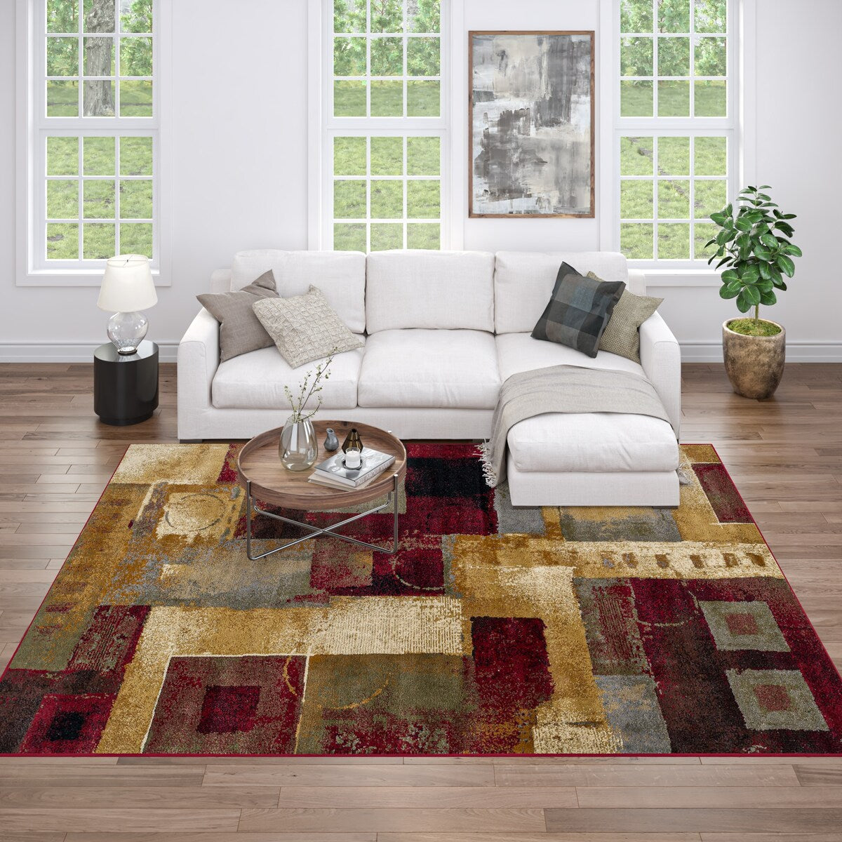 Infinity Modern & Contemporary Abstract Indoor Area Rug - 5'3 x 7'3