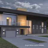 Infinity Black Modern Solar Up and Down LED Wall Sconce Lantern with 2 Colors
