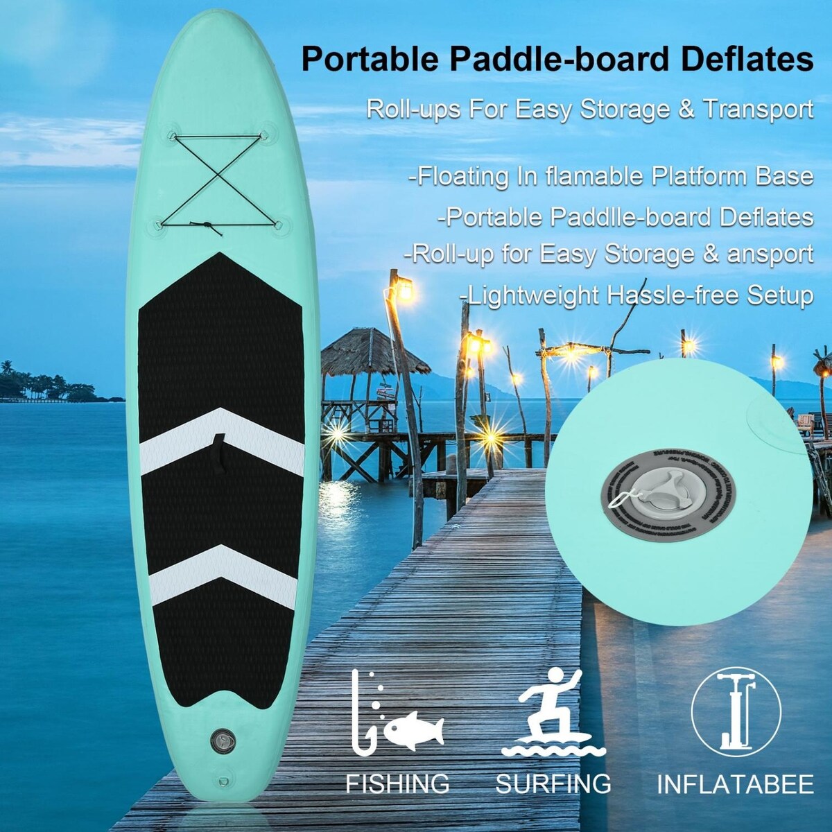 Inflatable 10'×30"×6" Ultra-Light (17.6lbs) SUPs for All Skill Level Everything