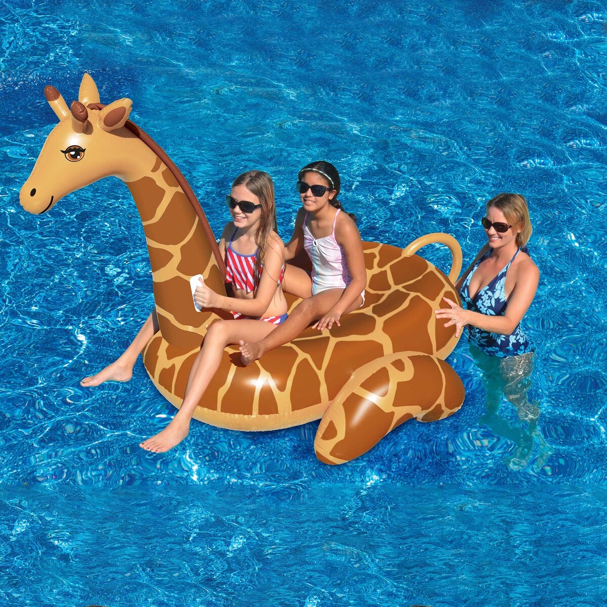 Inflatable Brown Giant Giraffe Swimming Pool Ride-On Lounger 96-Inch - 96"