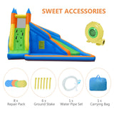 Inflatable Slide Bouncer Water Park Bounce House with 480W Air Blower