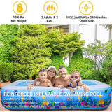 Inflatable Swimming Pool Multiple Sizes Large Pools for Family Adults kiddie Summer Water Party Outdoor Garden Backyard