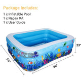 Inflatable Swimming Pool Multiple Sizes Large Pools for Family Adults kiddie Summer Water Party Outdoor Garden Backyard